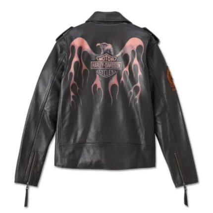 Harley Davidson Burning Leather Jacket – front view