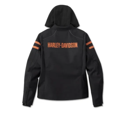 Harley Davidson Ovation Textile Jacket Black Beauty/Vintage Orange – back view