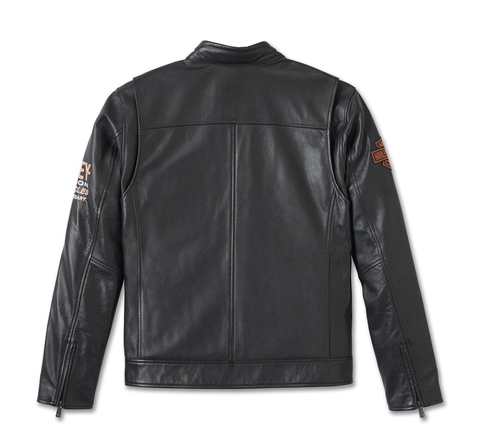 Harley Davidson 120th Leather Jacket – Men's Anniversary, Black Leather 1 Harley Davidson 120th Leather Jacket Black Leather – back view