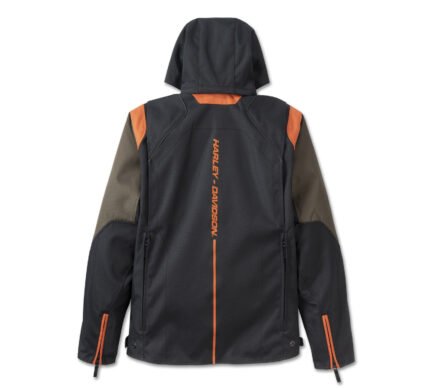 Harley Davidson Olive Triple Vent Jacket Harley Black – back view