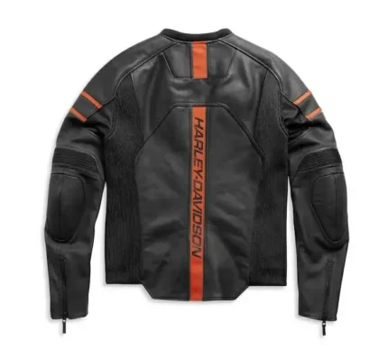 Harley Davidson Brawler Leather Jacket Black – back view
