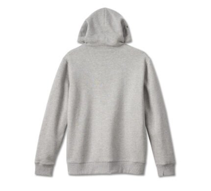 Harley Davidson Bar Shield Zip Up Hoodie Charcoal Grey Heather – back view