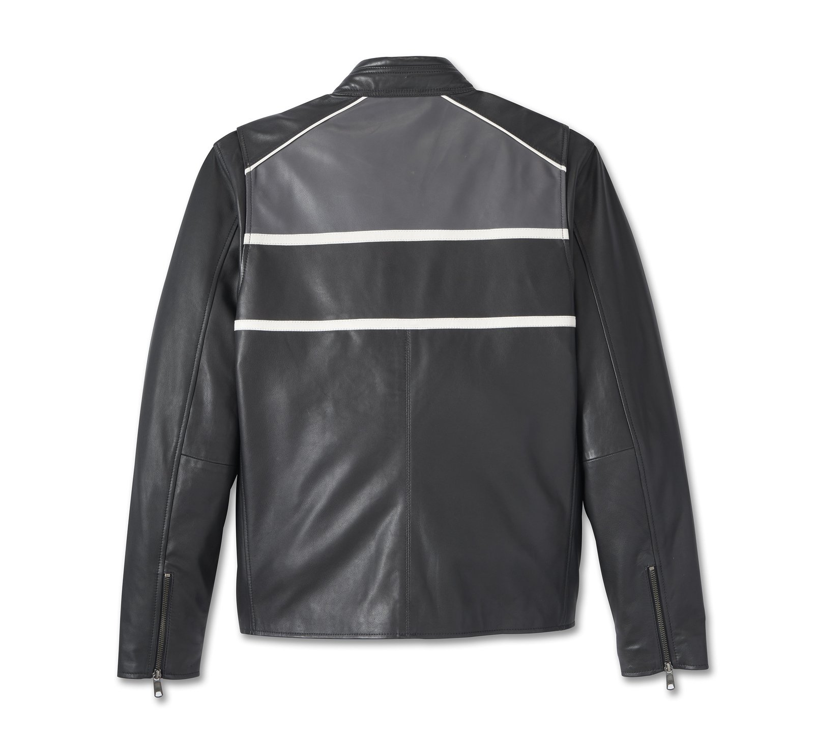 Harley Davidson Factory Leather Jacket – Men's, Black Beauty 1 Harley Davidson Black Leather Jacket Men Black Beauty – back view
