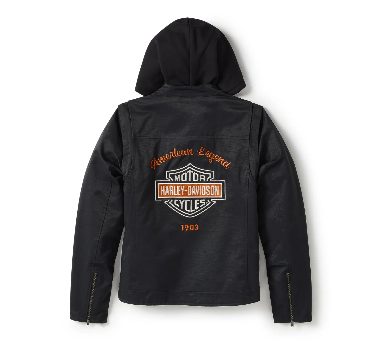 Harley Miss Enthusiast Textile Jacket Black – back view