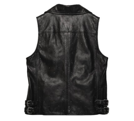 Harley Davidson Celebration Leather Vest Black – back view