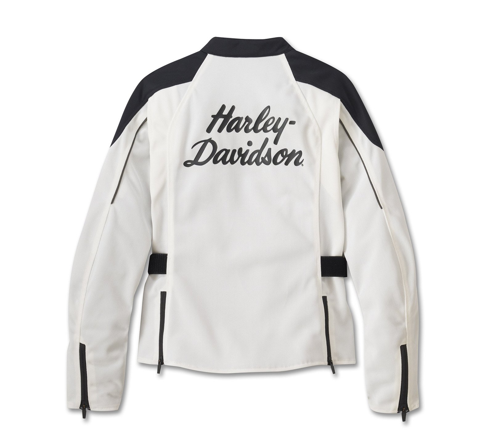 Harley Zephyr Mesh Jacket – Women's 2.0, Cloud Dancer/Harley Black 1 Harley Zephyr Mesh Jacket Cloud Dancer/Harley Black – back view