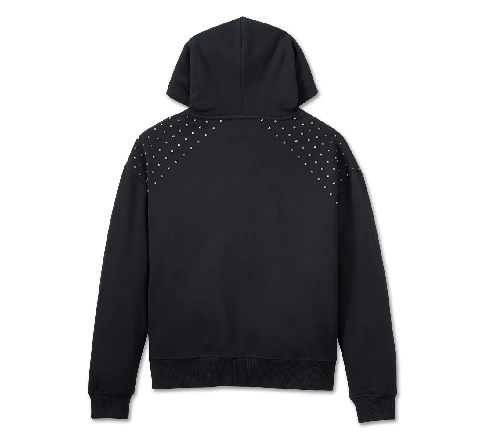 Harley Davidson Studded Out Hoodie – Women's Pull Over, Black 1 Harley Davidson Studded Out Hoodie Black – back view