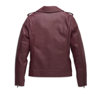 Harley Davidson Full Leather Jacket Tawny Port – back view