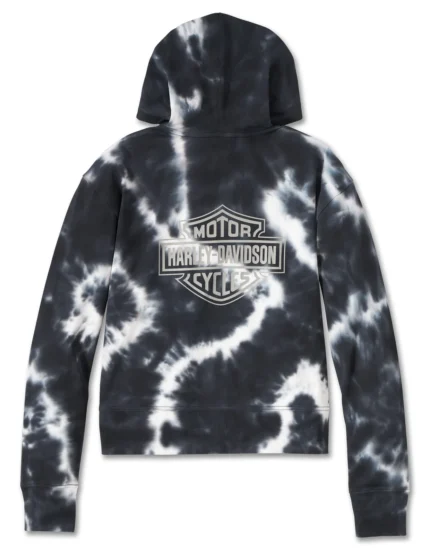 Harley Davidson Bar Shield Hoodie Tie Dye – back view