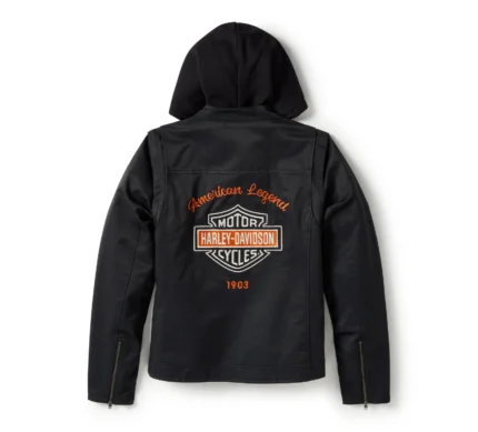Harley Womens Miss Enthusiast Jacket Black – back view