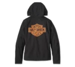 Harley Womens Deflector Hooded Jacket Black – side view