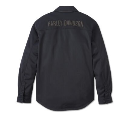 Harley Davidson Mens Mesh Shirt Jacket Harley Black – back view