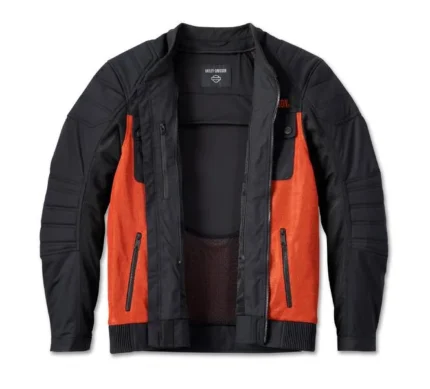 Harley Davidson Zephyr Zip-Out Jacket Vintage Orange – back view