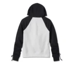 Harley Davidson Simmering Hoodie Colorblocked Bright White – back view