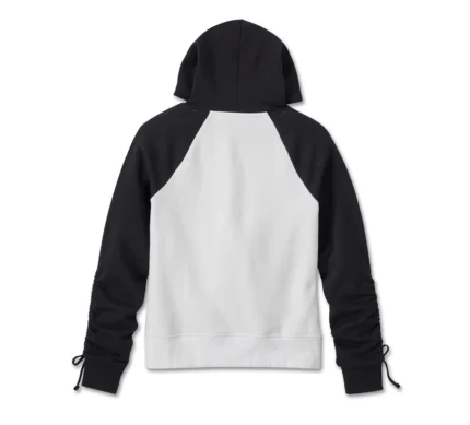 Harley Davidson Simmering Hoodie Colorblocked Bright White – back view