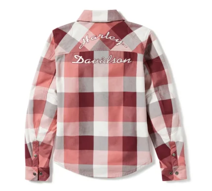 Harley Operative Jacket Maroon/Rose – back view