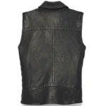 Harley Davidson Electric Leather Vest Black – back view