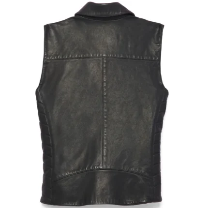 Harley Davidson Electric Leather Vest Black – back view