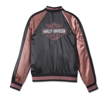 Harley Davidson Bar Shield Bomber Jacket Black/Pink – back view
