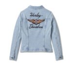 Harley Davidson Silver Wing Denim Jacket Light Indigo – back view