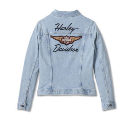 Harley Davidson Silver Wing Denim Jacket Light Indigo – back view