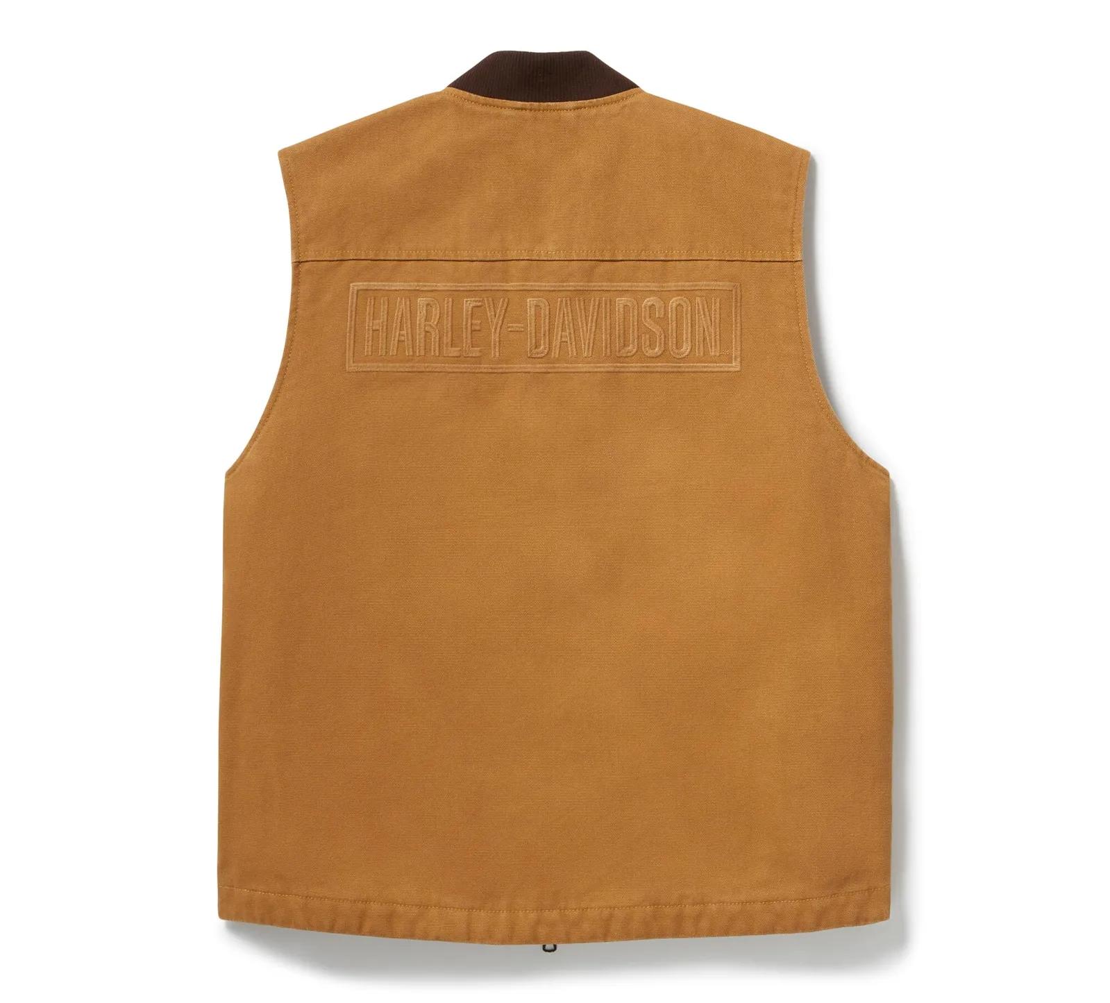 Harley Davidson Heritage Mechanics Vest – Men's, Hickory 1 Harley Davidson Heritage Mechanics Vest Hickory – back view