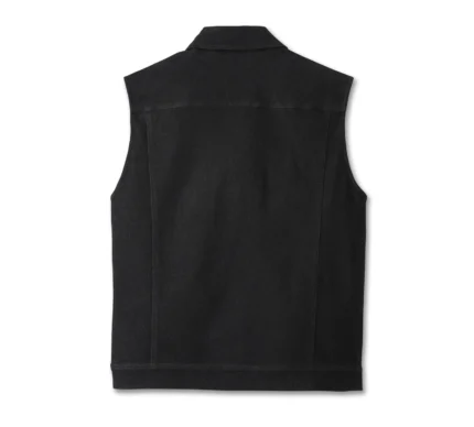 Harley Davidson Whiplash Denim Vest Black – back view