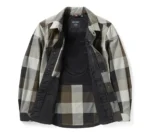 Harley Davidson Plaid Shirt Jacket Ghost Grey/Black Olive – side view