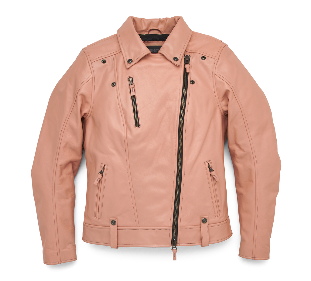 Harley Davidson Vixen Lane Jacket – Women's, Light Pink 2 Harley Davidson Pink Jacket Light Pink – side view