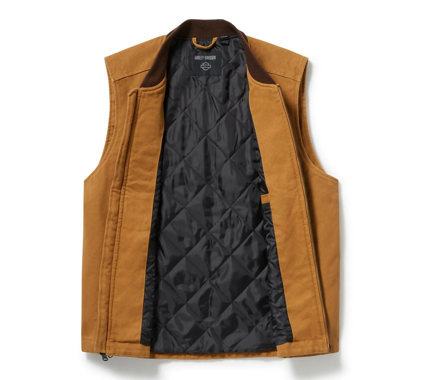 Harley Davidson Heritage Mechanics Vest – Men's, Hickory 2 Harley Davidson Heritage Mechanics Vest Hickory – side view