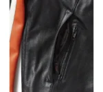 Harley Davidson Orange Leather Jacket Harley Black – detail view