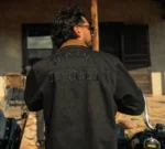 Harley Davidson Sherpa Shirt Jacket Harley Black – close-up