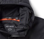 Harley Davidson Orange Fleece Jacket Harley Black – close-up