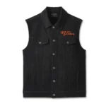 Harley Davidson Whiplash Denim Vest Black – front view