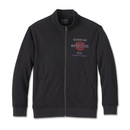 Harley Davidson Bar Shield Track Jacket Black – front view