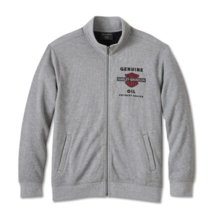 Harley Davidson Track Jacket Medium Heather Grey – front view