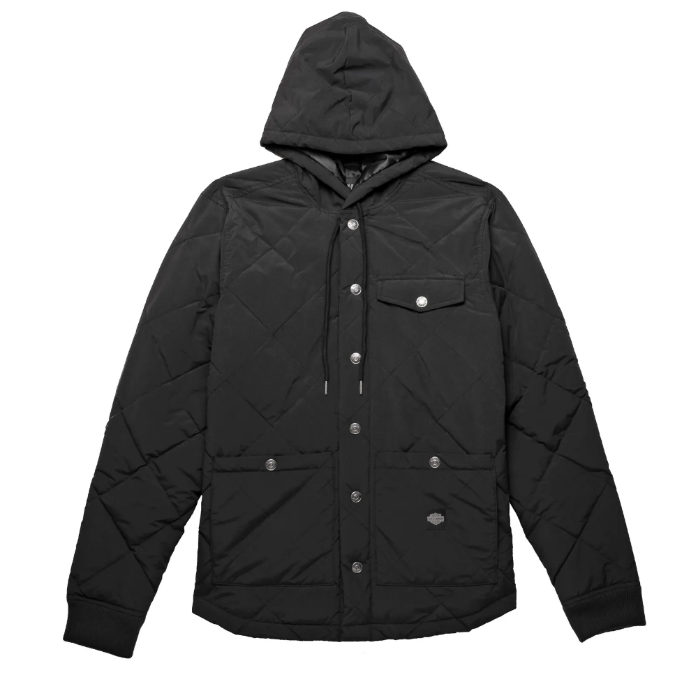 Harley Davidson Forever Quilted Jacket Black – front view
