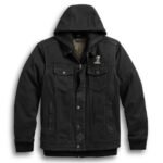 Harley Davidson 3-in-1 Denim Vest Black – front view