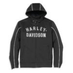 Harley Deflector Hooded Black Jacket – front view