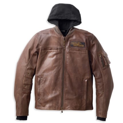 Harley Davidson Ventura Leather Jacket Mulch – front view