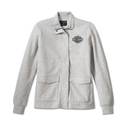 Harley Davidson Hill Climber Crew Jacket Light Grey Heather – front view