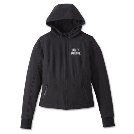 Harley Miss Enthusiast Softshell Jacket Black – front view