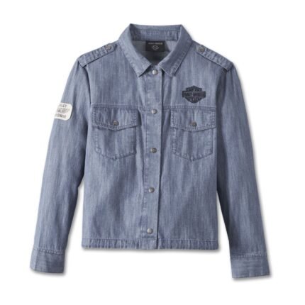Harley Davidson Division Chambray Jacket Medium Indigo – front view