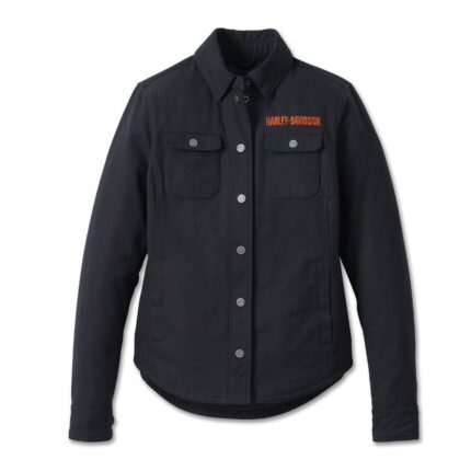Harley Womens Operative Shirt Jacket Black – front view