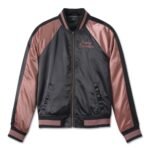Harley Davidson Bar Shield Bomber Jacket Black/Pink – front view