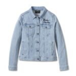 Harley Davidson Silver Wing Denim Jacket Light Indigo – front view