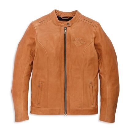 Harley Davidson Electra Leather Jacket Tortoise Shell – front view