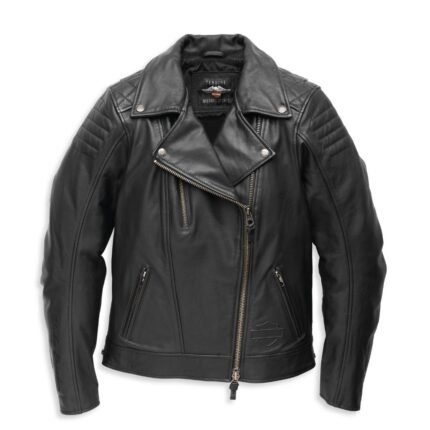 Harley Davidson Bezel Leather Jacket Black – front view
