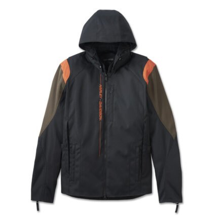 Harley Davidson Olive Triple Vent Jacket Harley Black – front view