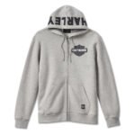Harley Davidson Bar Shield Zip Up Hoodie Charcoal Grey Heather – front view